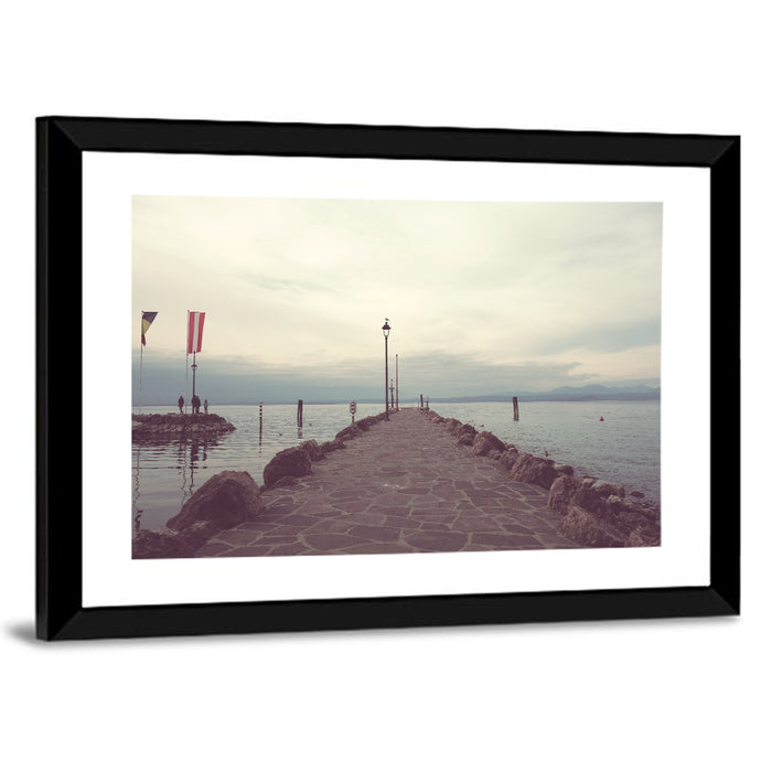 Stone Pier at Lake Garda Wall Art as a framed print