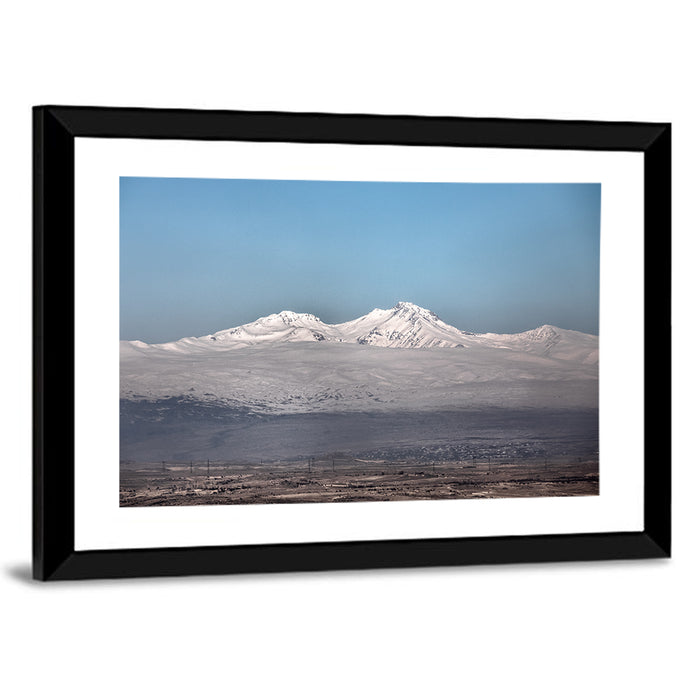 Mount Aragats Winter Landscape Wall Art as a framed print