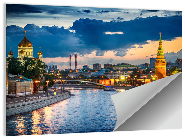 Kremlin on the Moskva River Wall Art as a poster print