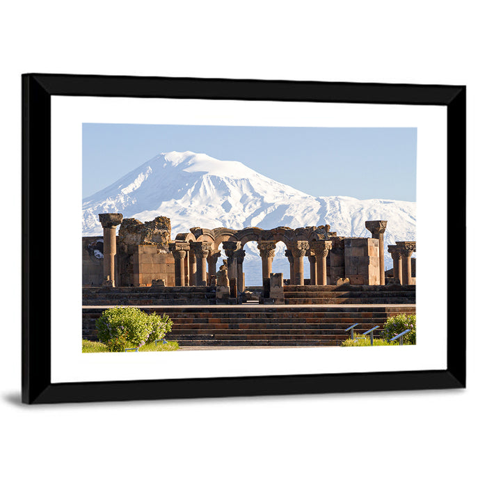 Zvartnots Cathedral and Mount Ararat Wall Art as a framed print