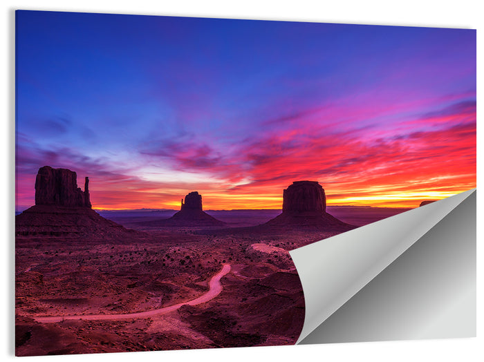 Monument Valley Arizona Sunset Wall Art as a poster print