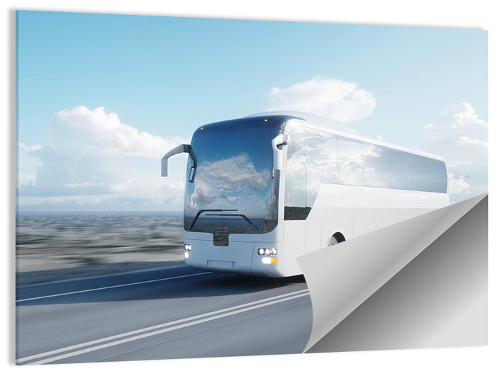 Desert Highway Tour Bus Wall Art as a poster print