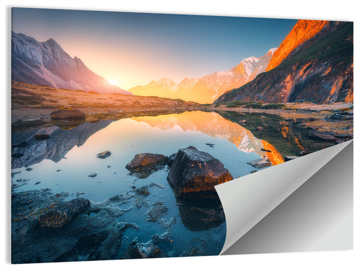 Himalayan Lake Reflections Wall Art as a poster print