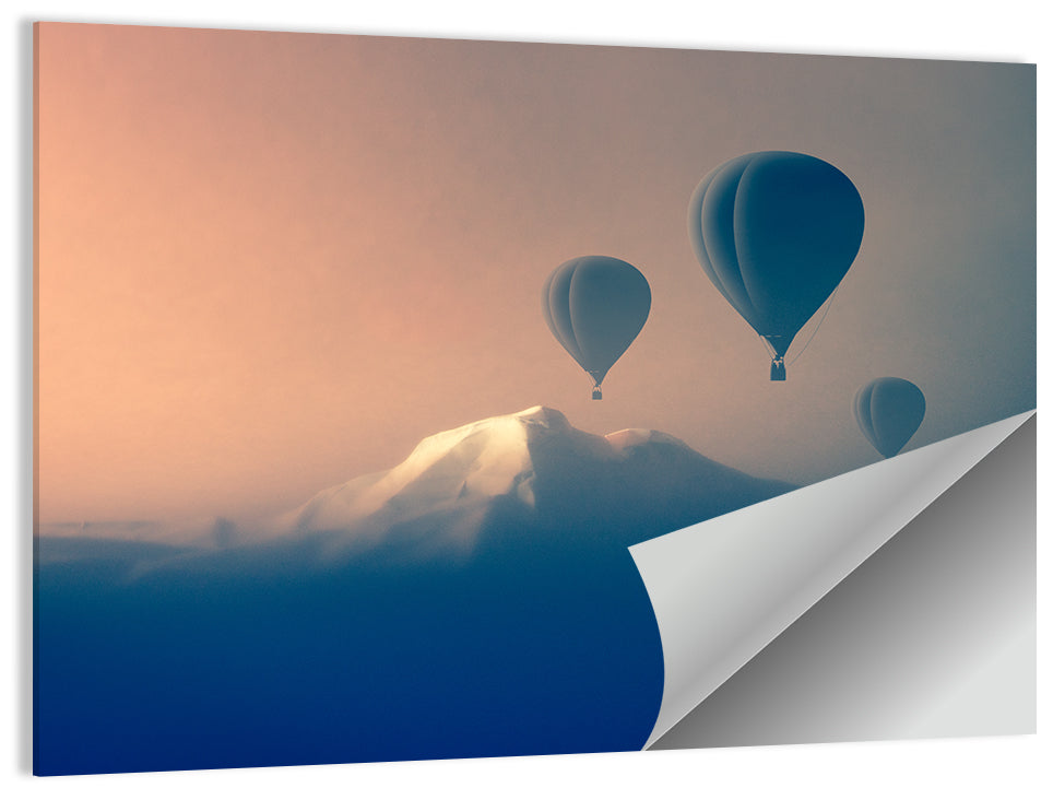 Flying Air Balloons Wall Art