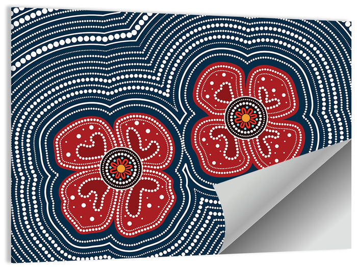 Aboriginal Poppy Duo Wall Art as a poster print