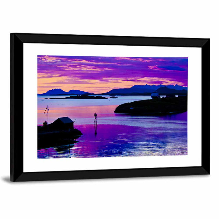 North Norway Summer Night Wall Art as a framed print