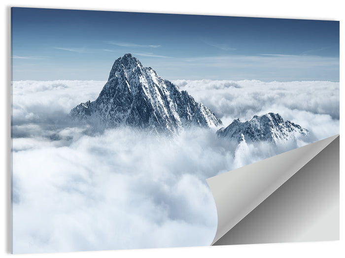 Peaks Above Clouds Wall Art as a poster print