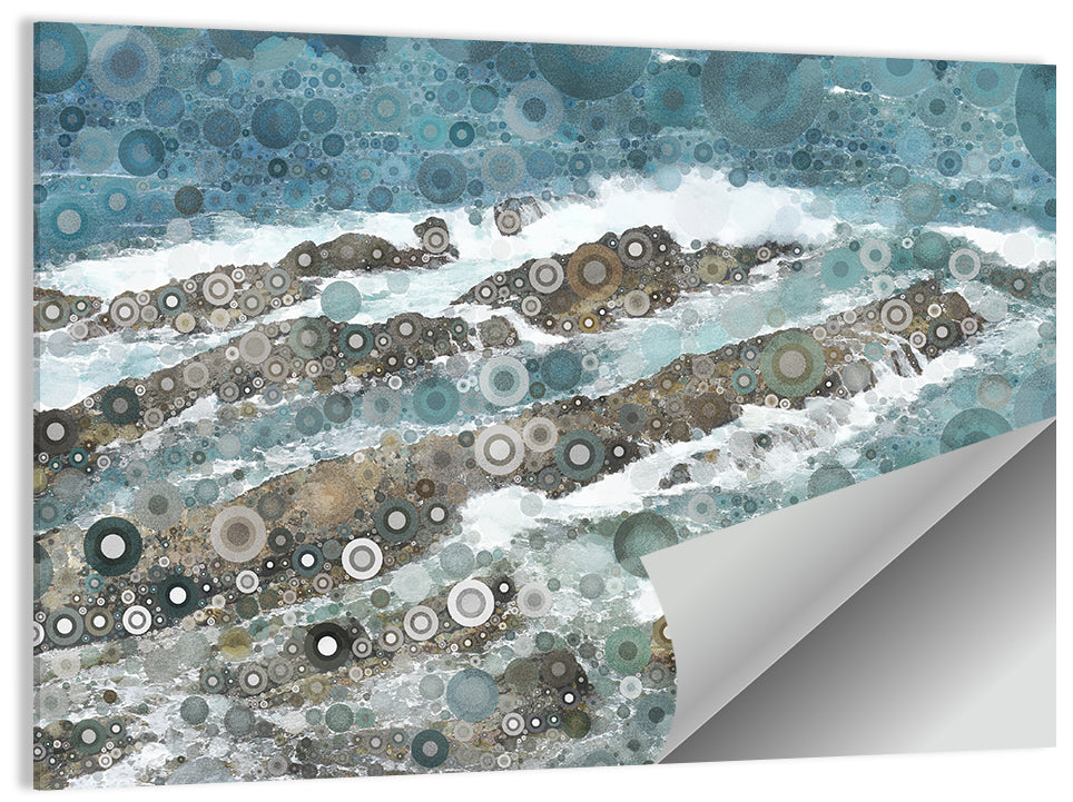 Mosaic Ocean Wave Abstract Wall Art
