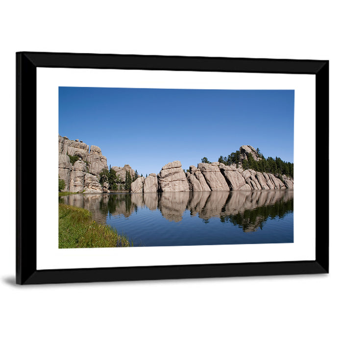 Sylvan Lake Reflection Wall Art as a framed print