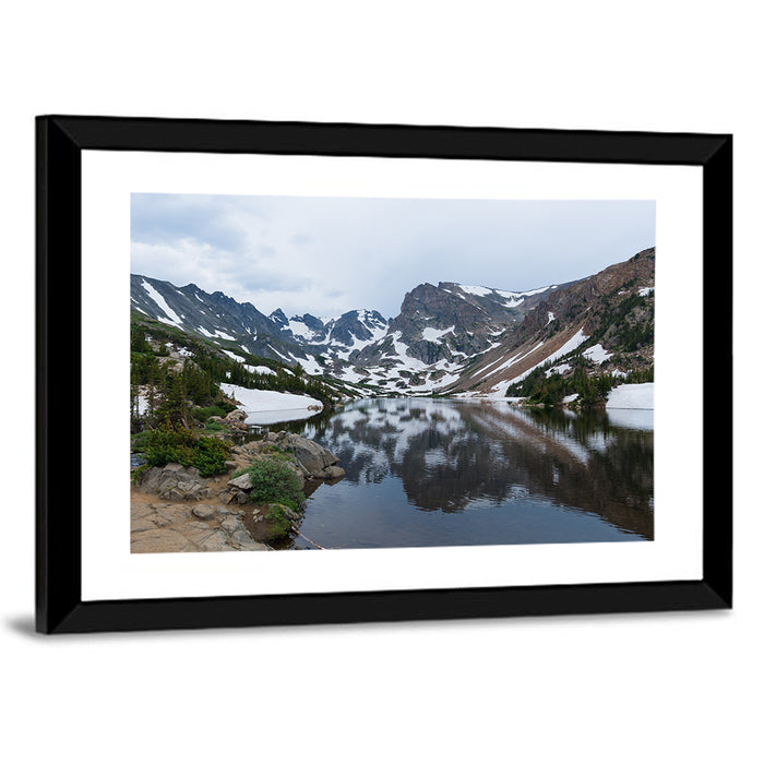 Lake Isabelle Reflection Wall Art as a framed print