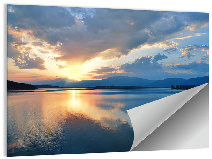 Golden Hour Lake Reflection Wall Art as a poster print