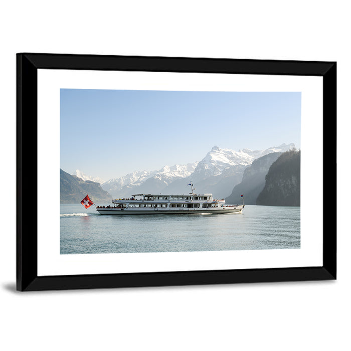 Lake Lucerne Passenger Boat Wall Art as a framed print