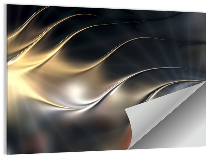 Luminous Metallic Wave Wall Art as a poster print