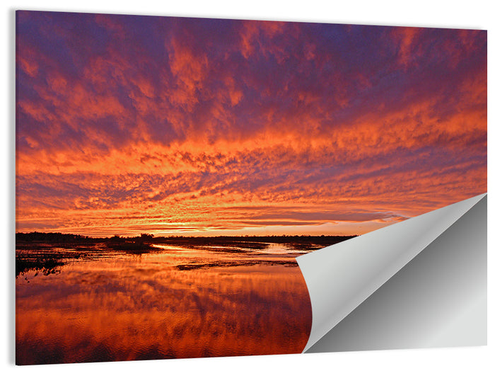 Louisiana Wetland Sunset Wall Art as a poster print
