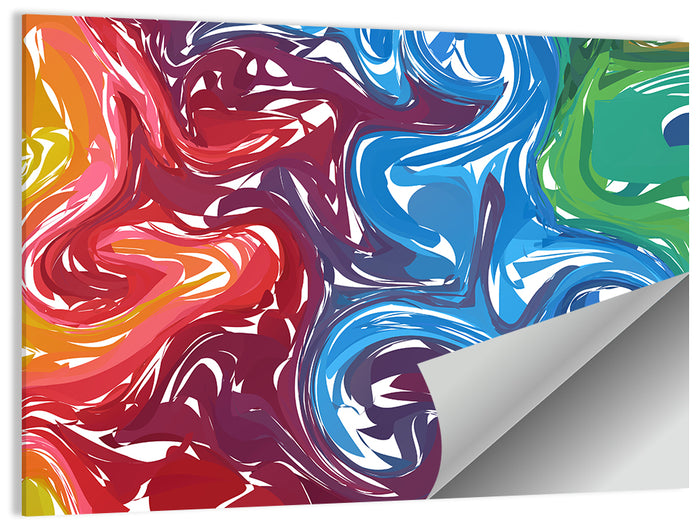 Marbled Color Flow Abstract Wall Art as a poster print
