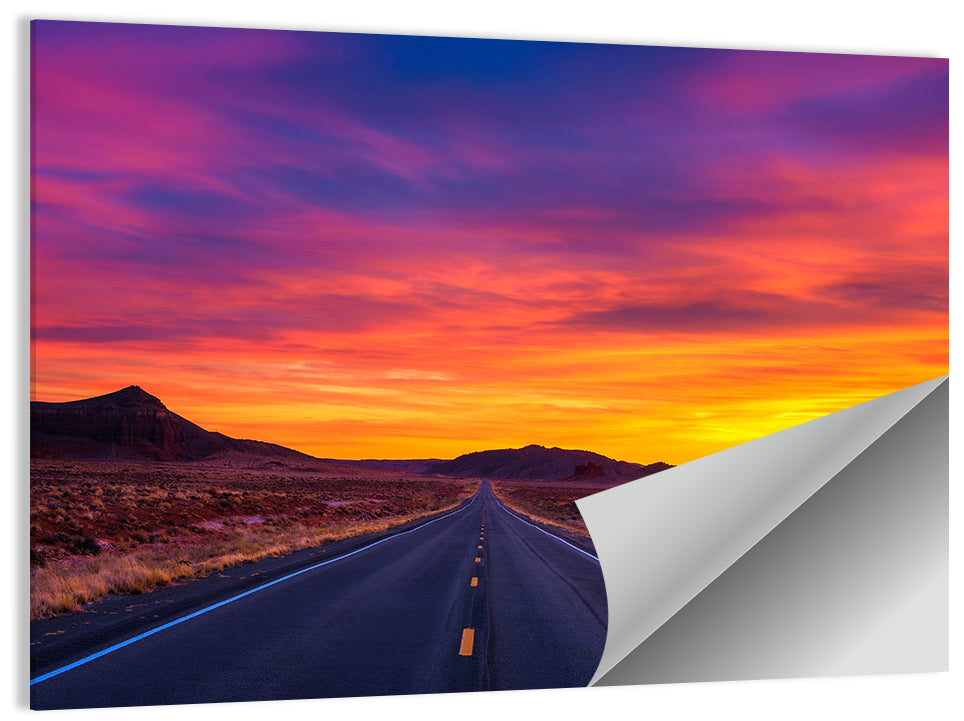 Infinite Road Sunset Wall Art