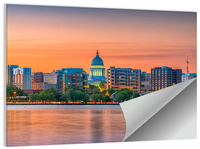 Madison State Capitol Skyline Wall Art as a poster print