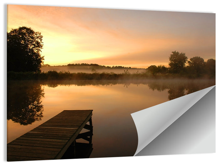 Golden Morning Pier Wall Art as a poster print