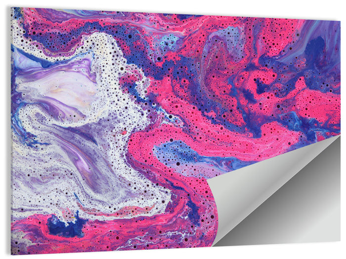 Magenta Bubble Fluid Abstraction Wall Art as a poster print