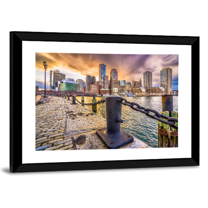Boston Harbor at Dusk Wall Art as a framed print