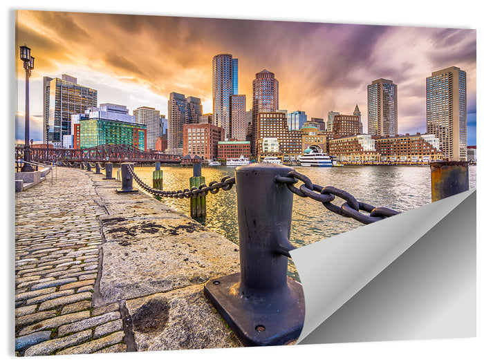 Boston Harbor at Dusk Wall Art as a poster print