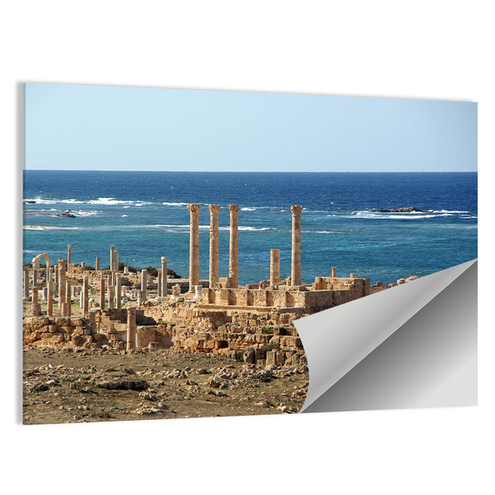 Leptis Magna Coastal Ruins Wall Art as a poster print
