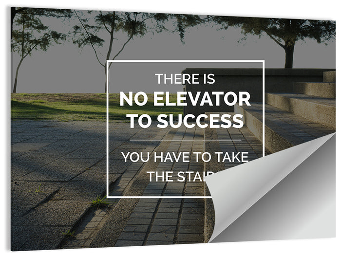 There Is No Elevator to Success Wall Art as a poster print