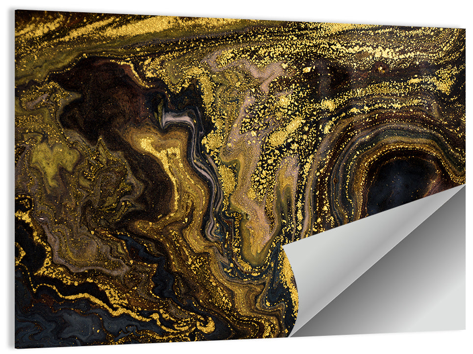 Black Gold Abstract Pattern Wall Art