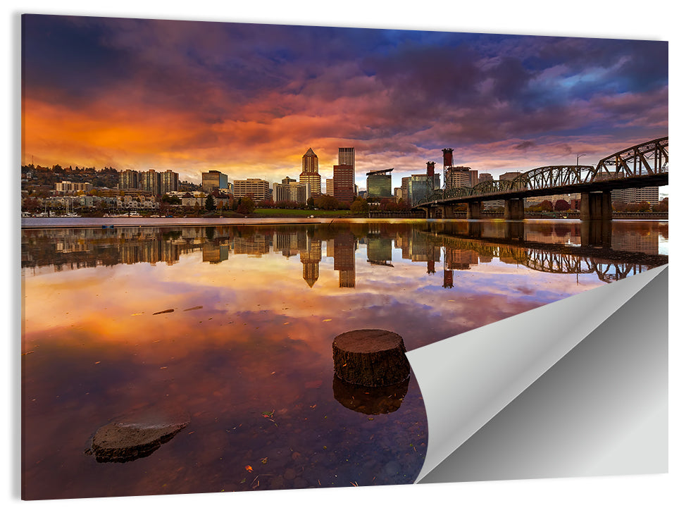 Portland Downtown Skyline Wall Art
