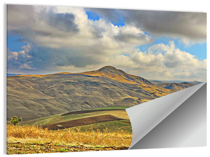 Shamakhi Valley Harvest Fields Wall Art as a poster print