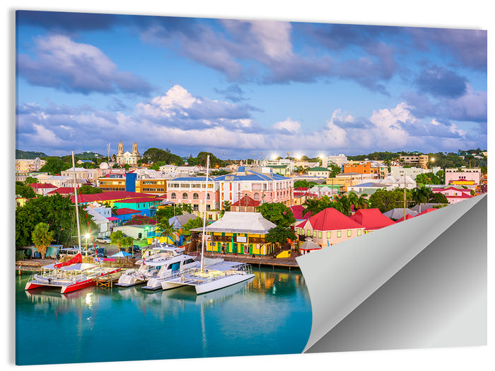 St. John’s Harbor at Golden Dusk Wall Art as a poster print