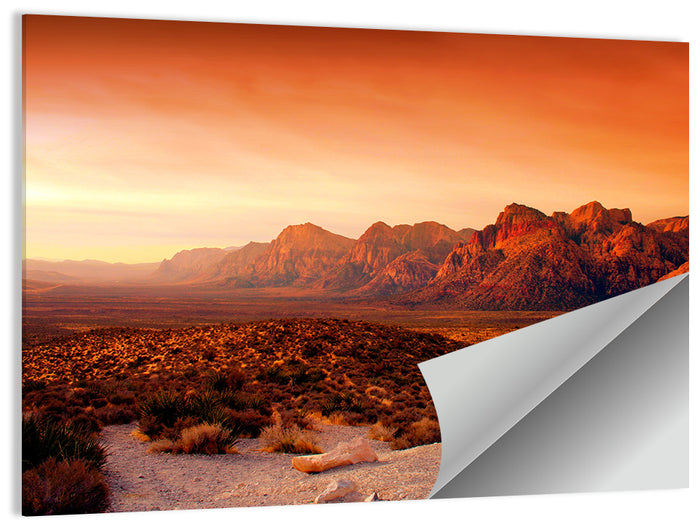 Red Rock Canyon Sunset Wall Art as a poster print