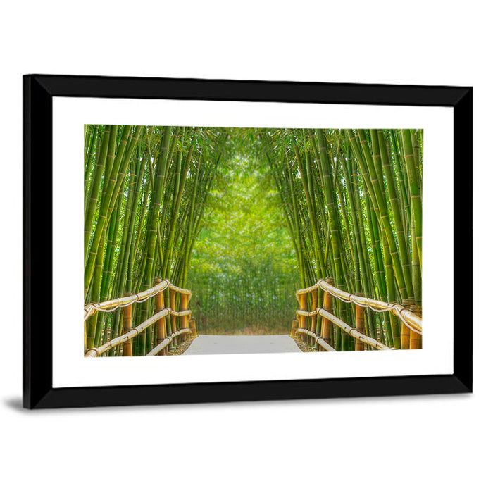Bamboo Alley Wall Art as a framed print