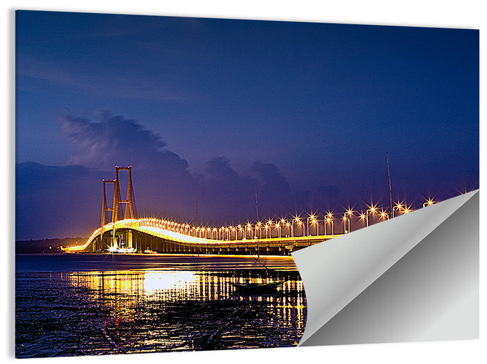 Suramadu Bridge at Dusk Wall Art as a poster print