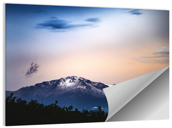 Snow-capped Pikes Peak at Dusk Wall Art as a poster print