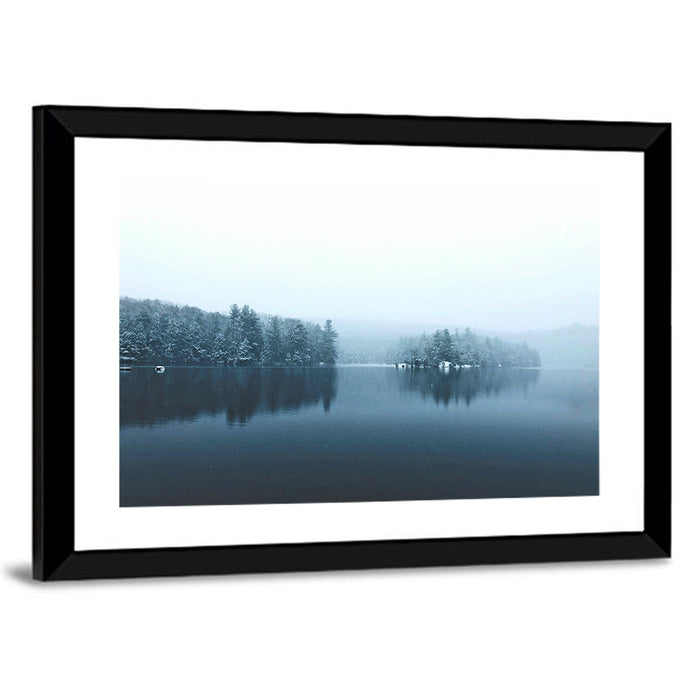 Burr Pond Winter Reflection Wall Art as a framed print