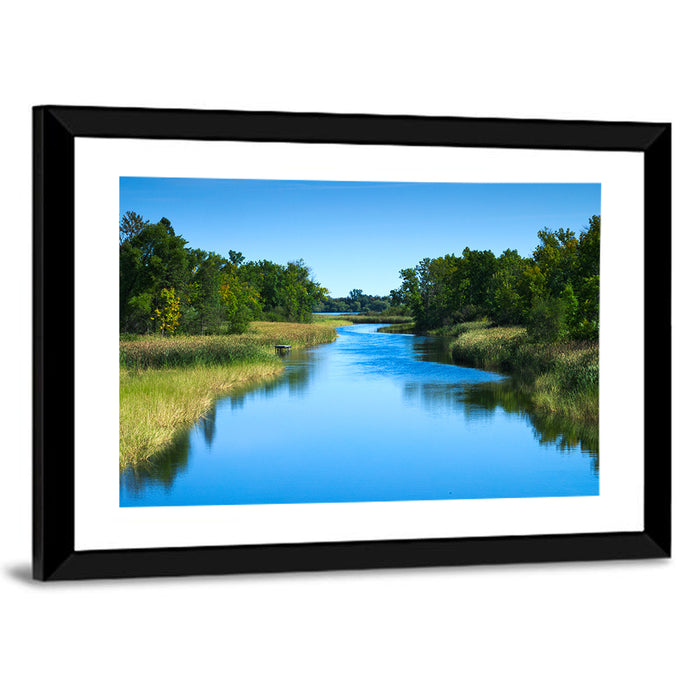 Mississippi River Landscape Wall Art as a framed print