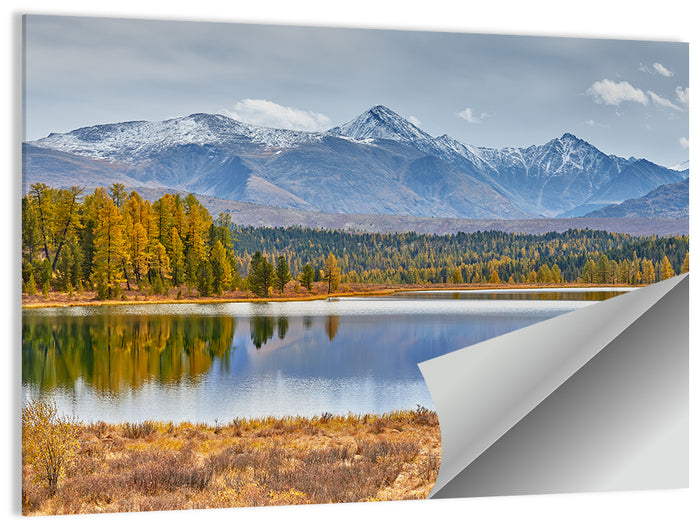 Autumn Mountain Lake Reflection Wall Art as a poster print