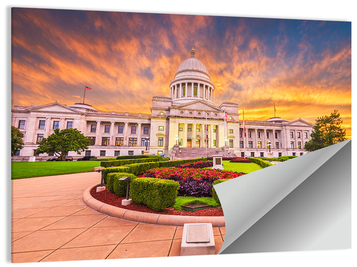 Arkansas State Capitol at Sunset Wall Art as a poster print