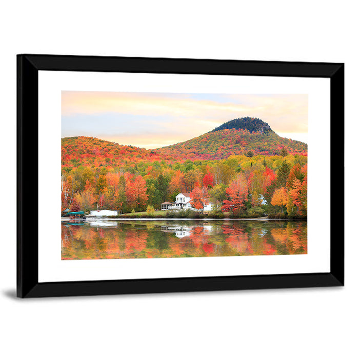 Groton Lakehouse Reflection Wall Art as a framed print