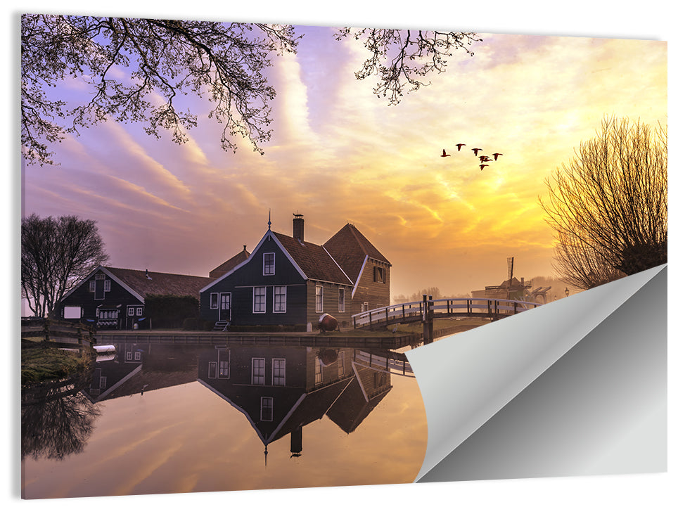 Dutch House Sunset Wall Art