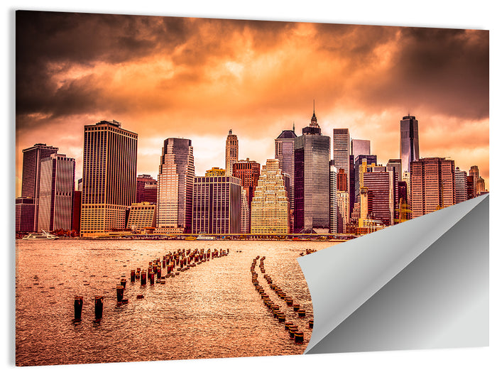 Lower Manhattan Financial District Wall Art as a poster print
