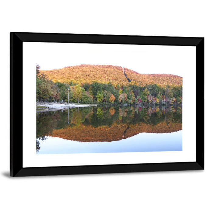 Cheaha State Park Lake Reflection Wall Art as a framed print