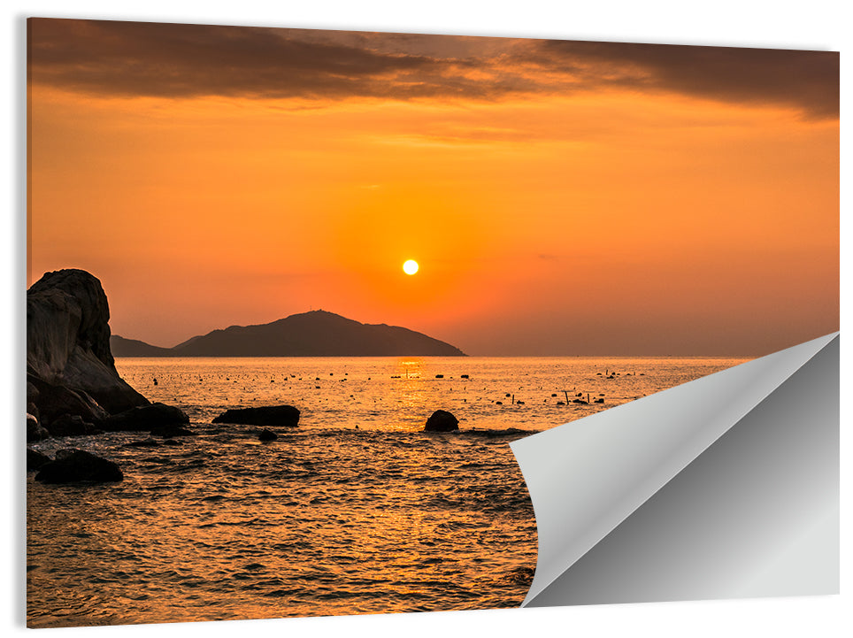 Orange Sea Sunrise Wall Art