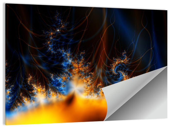Solar Flare Fractal Flame Wall Art as a poster print