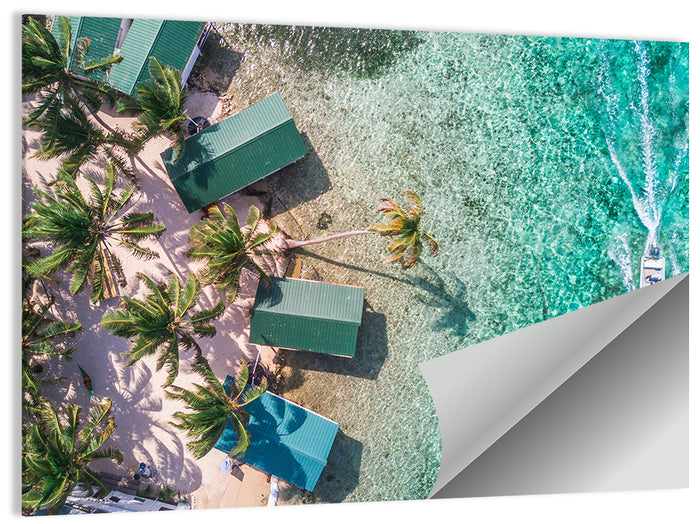 Tobacco Caye Aerial View Wall Art as a poster print
