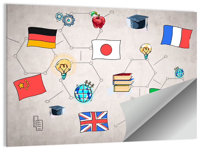 Global Flags Network Wall Art as a poster print