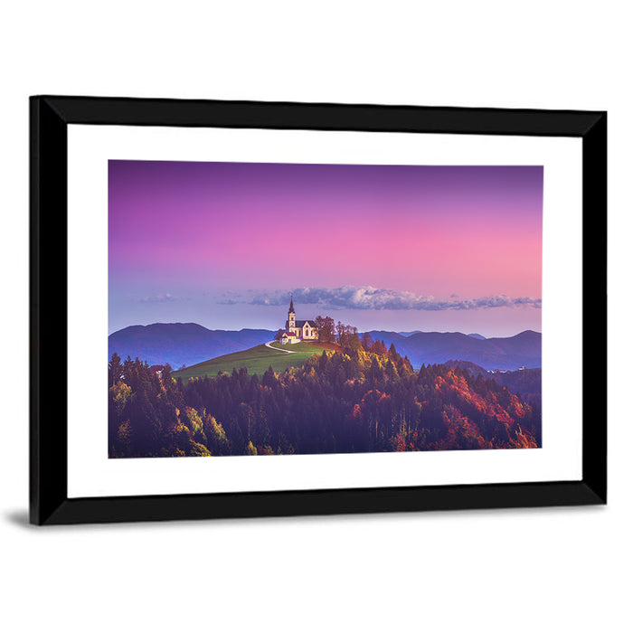 Saint Leonard Hilltop Church Wall Art as a framed print