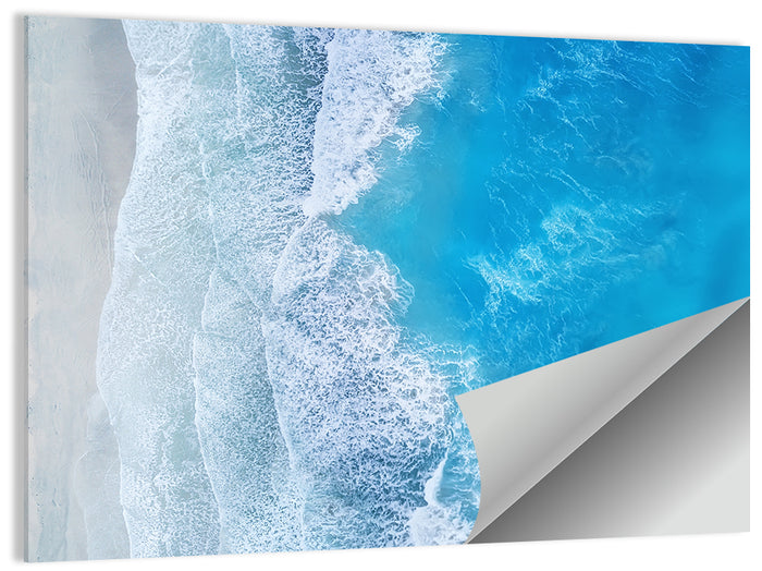 Aerial Turquoise Beach Waves Wall Art as a poster print