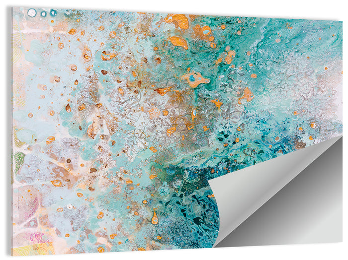 Teal Water Drops Abstract Wall Art as a poster print